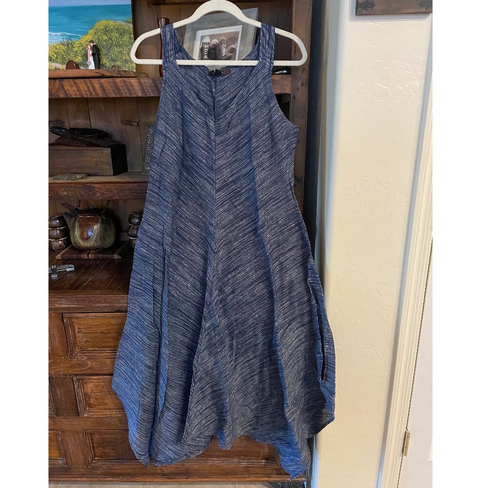 Fever Navy White Striped Dress Flowy Women's Medium Festival